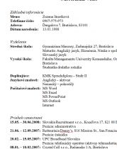 Curriculum Vitae - osobný životopis / Študijný materiál / Zadania